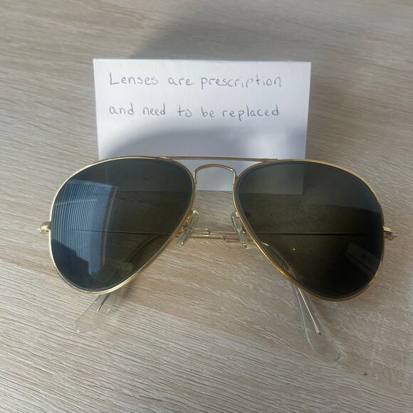 Vintage B&L Ray-Ban USA LIC Aviators Sunglasses Gold FRAMES 58-16 Excellent Cond - Picture 1 of 7